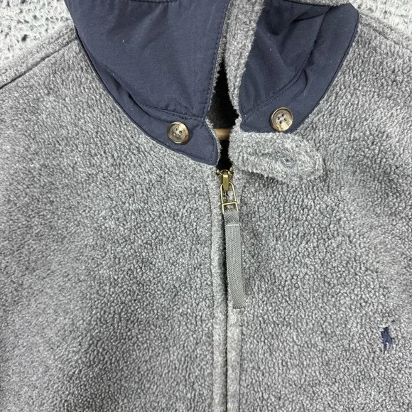 Vintage Polo Ralph Lauren Jacket Mens Large Gray Polartec Fleece Bomber Full Zip - Picture 8 of 15